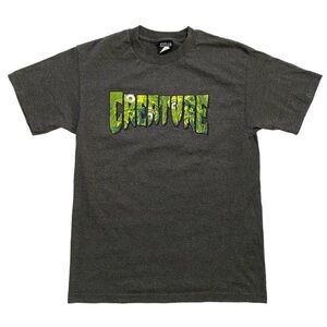 Vintage Creature Skateboards T Shirt Logo Feast Gray Medium Y2K Skate Streetwear